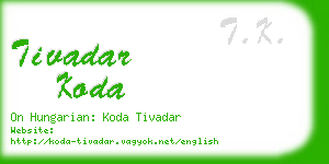tivadar koda business card